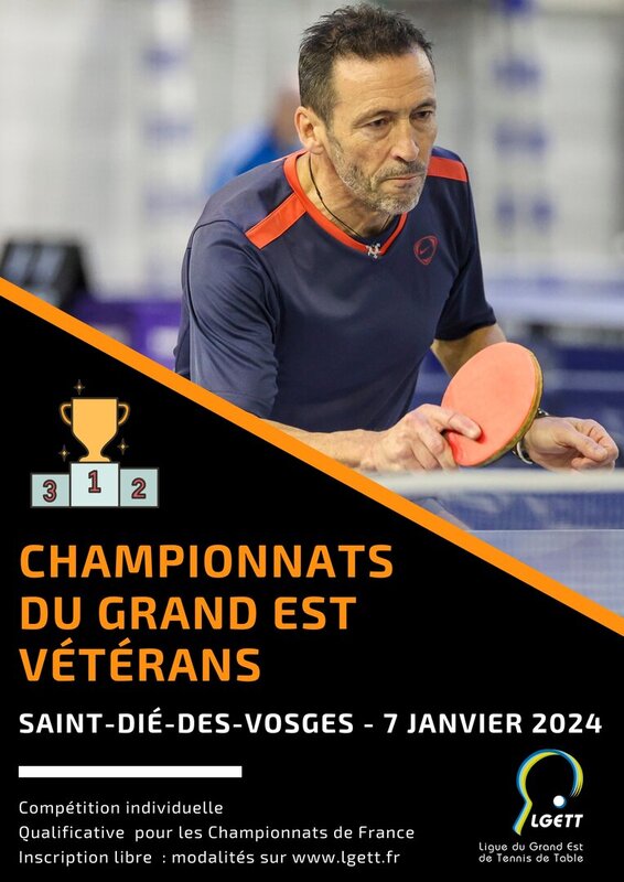 Ligue du Grand Est de Tennis de Table: Vétérans 2023/2024